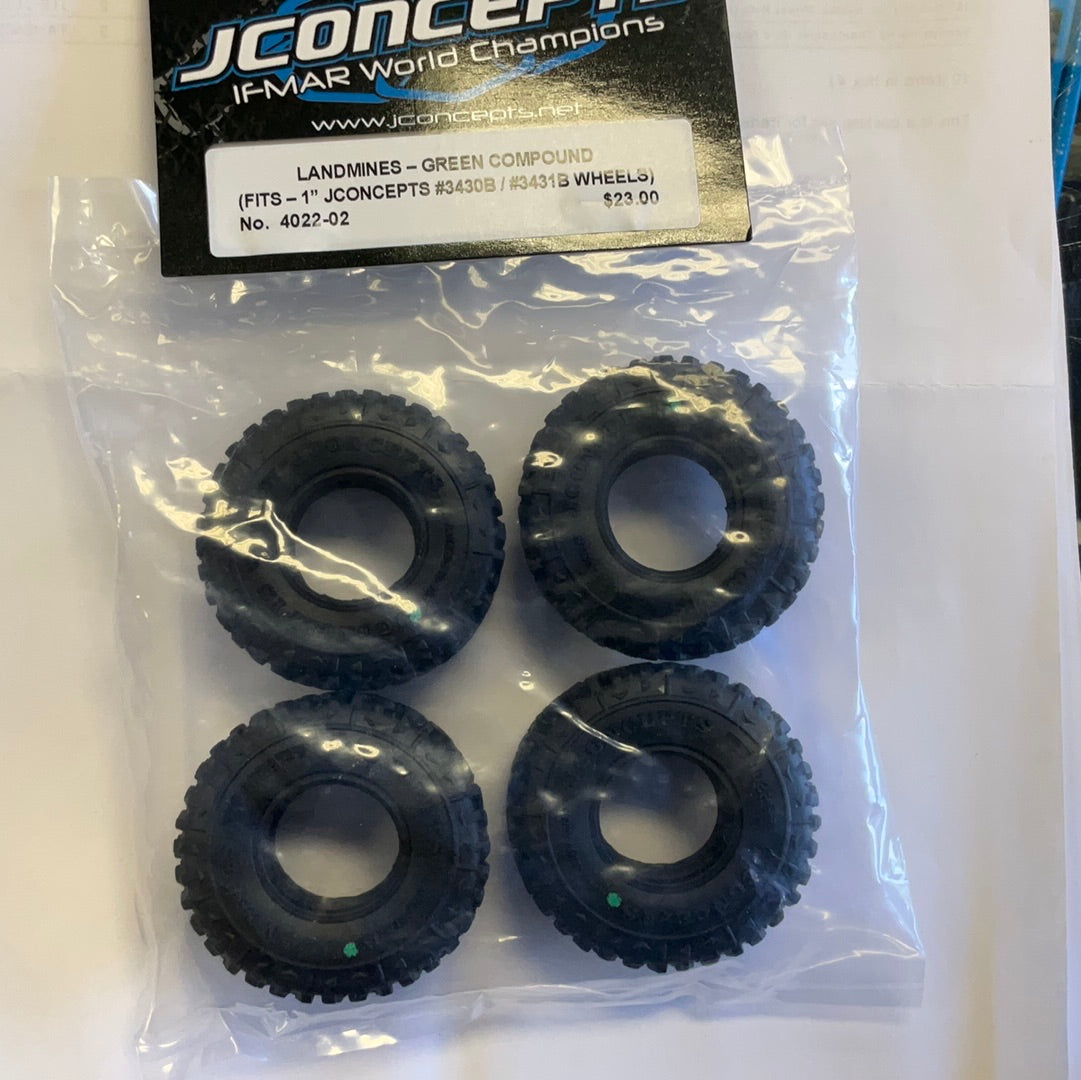 JConcepts Landmines 1.0&quot; Micro Crawler Tires (4) (Green)