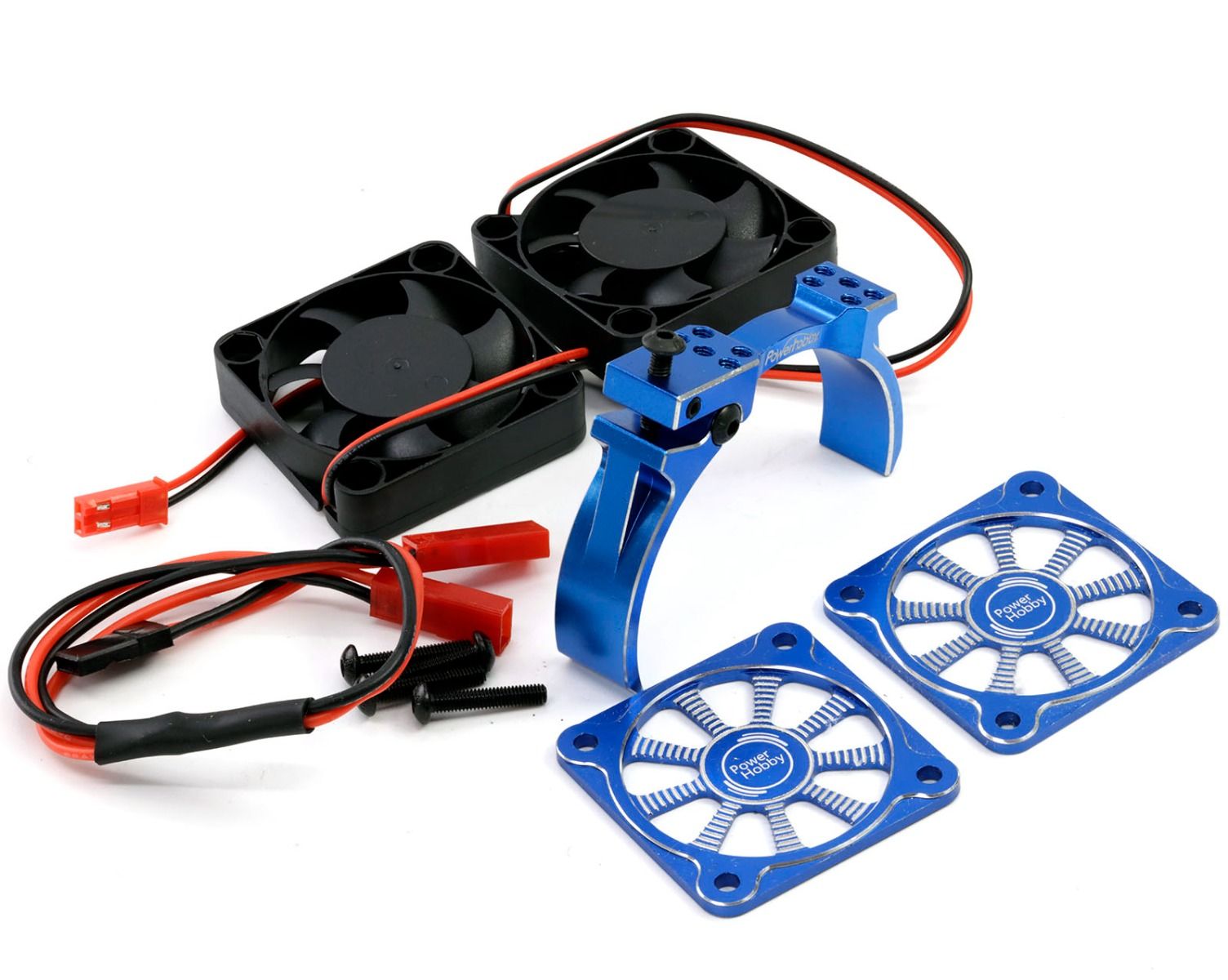 Powerhobby 1/5 Aluminum Heatsink Dual High Speed Cooling Fans w/Cover Blue