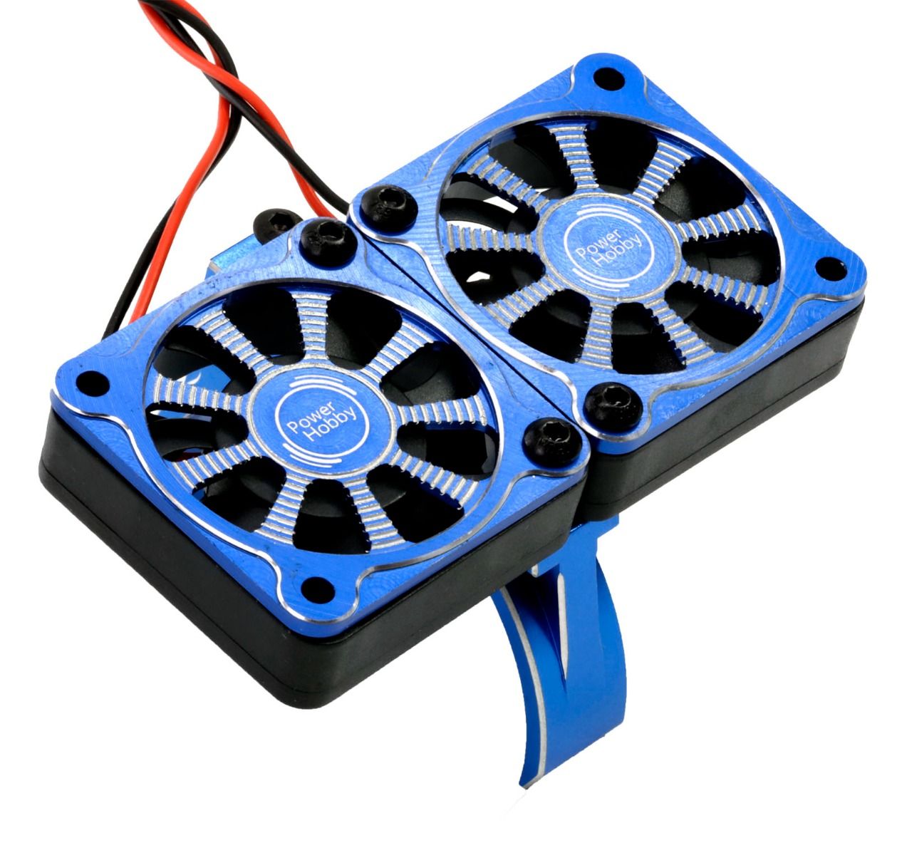 Powerhobby 1/5 Aluminum Heatsink Dual High Speed Cooling Fans w/Cover Blue