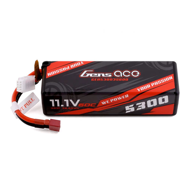 Gens Ace 3s LiPo Battery 60C (11.1V/5300mAh) w/T-Style Connector
