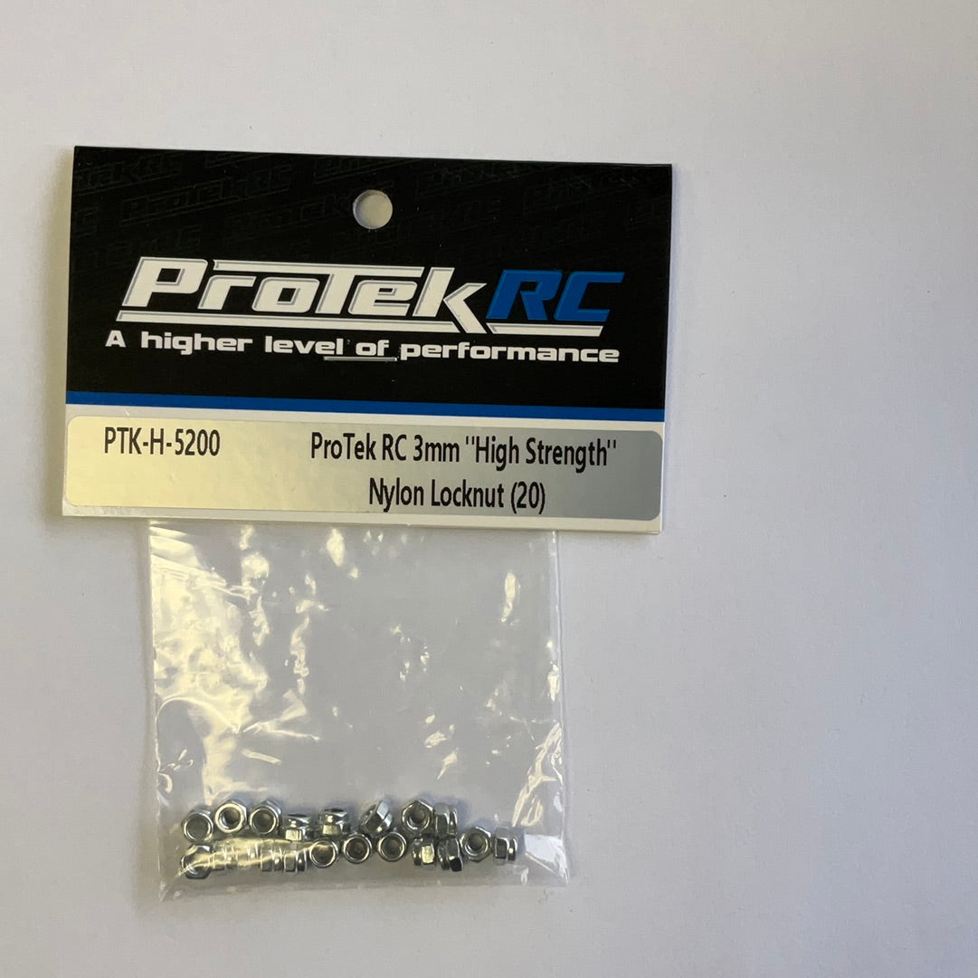 ProTek RC 3mm &quot;High Strength&quot; Nylon Locknut (20)