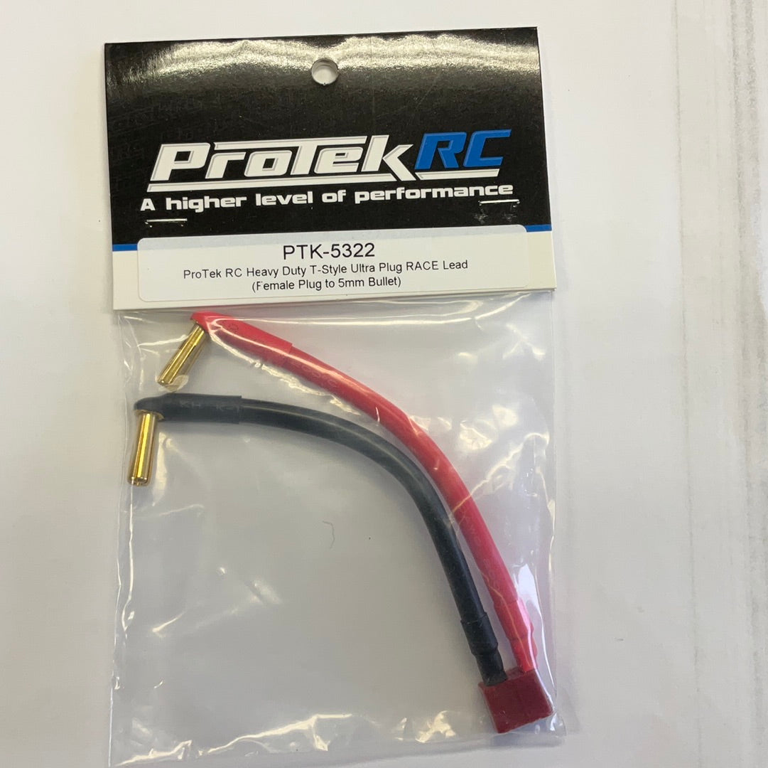 ProTek RC Heavy Duty T-Style Ultra Plug RACE Lead (Female Plug to 5mm Bullet)