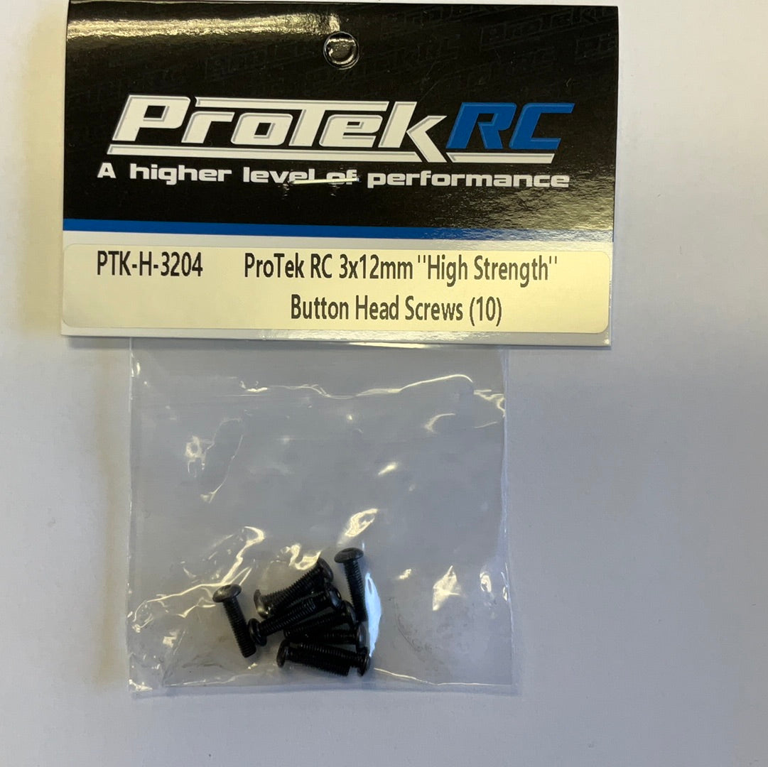 ProTek RC 3x12mm &quot;High Strength&quot; Button Head Screws (10)