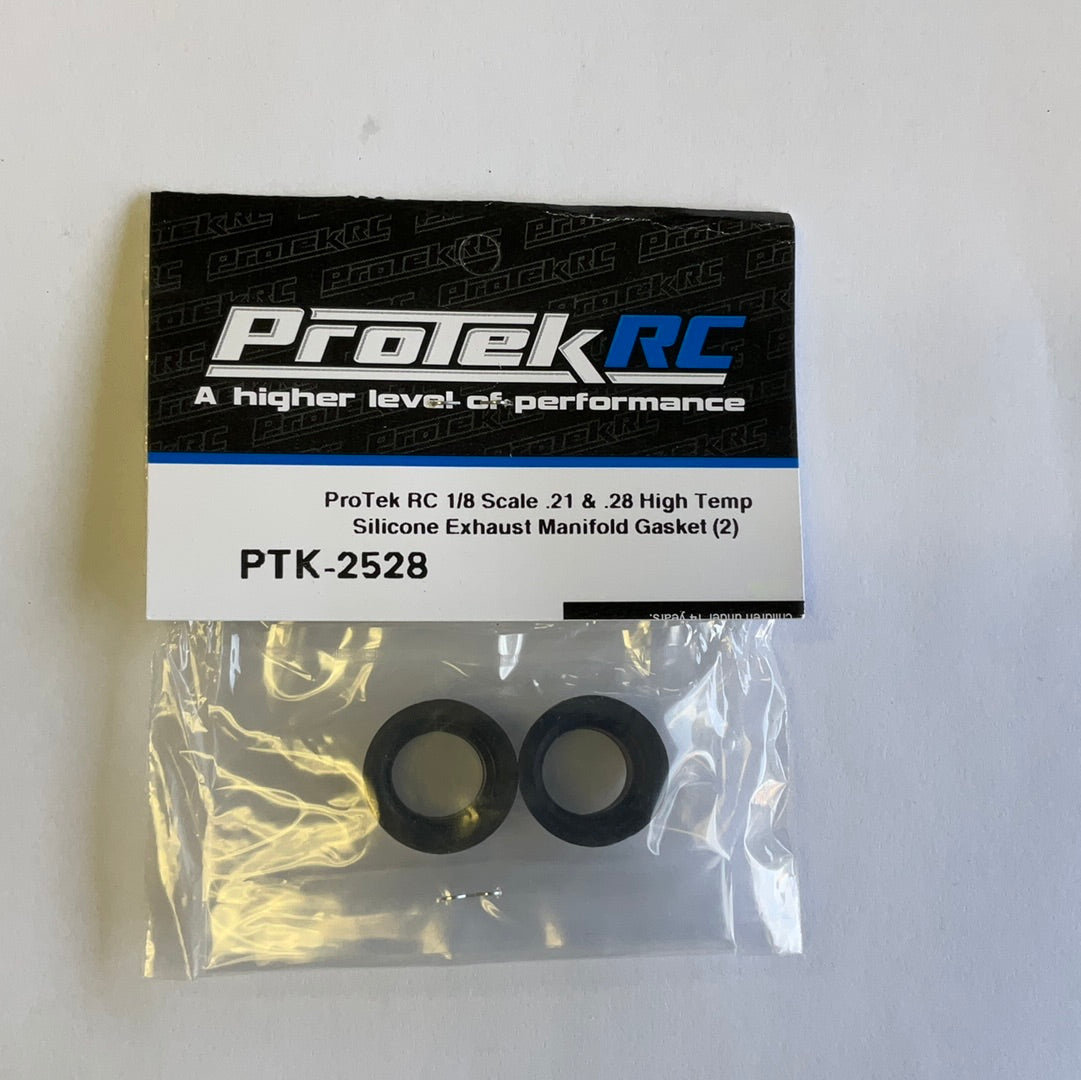 ProTek RC 1/8 Scale .21 &amp; .28 High Temp Silicone Exhaust Manifold Gasket (2)