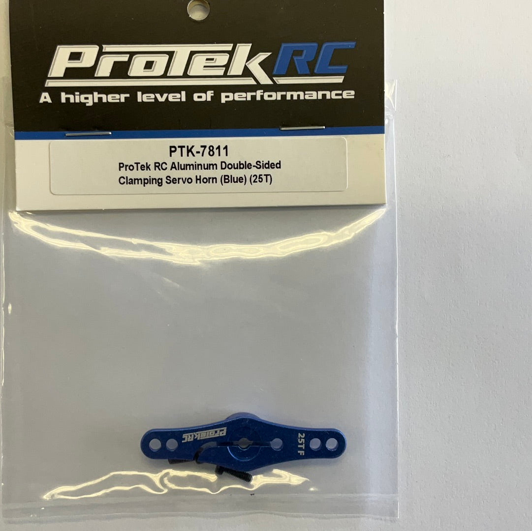 ProTek RC Aluminum Double-Sided Clamping Servo Horn (Blue) (25T)