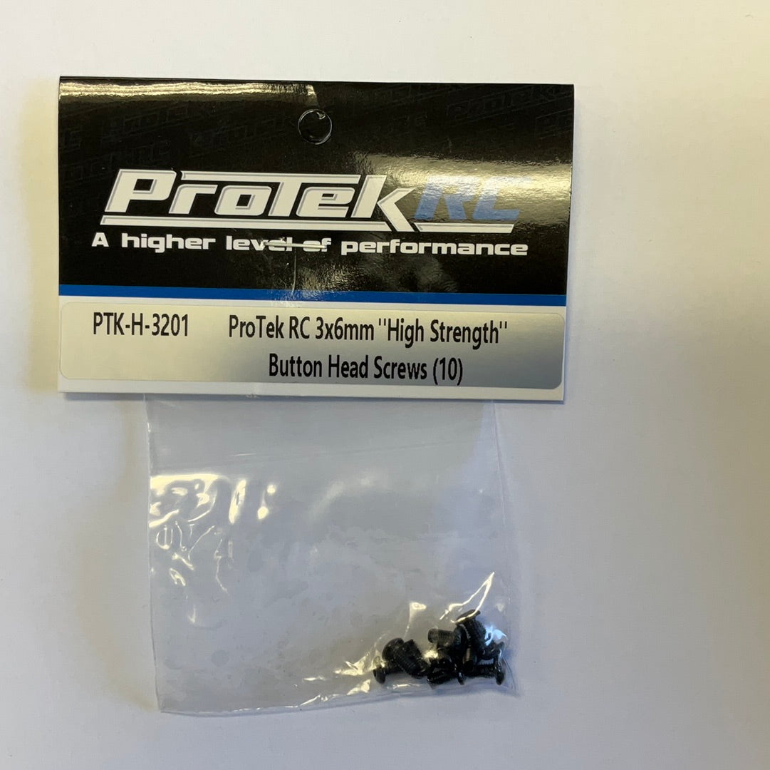 ProTek RC 3x6mm &quot;High Strength&quot; Button Head Screws (10)