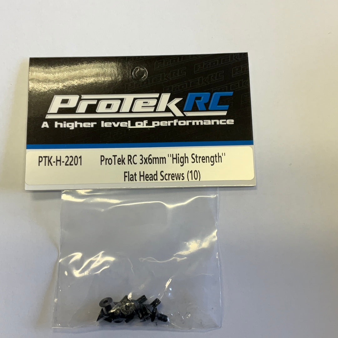 ProTek RC 3x6mm &quot;High Strength&quot; Flat Head Screws (10)