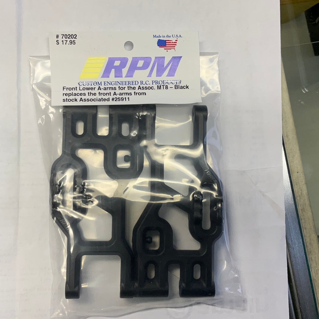 RPM Associated MT8 Front Lower A-Arms (Black)