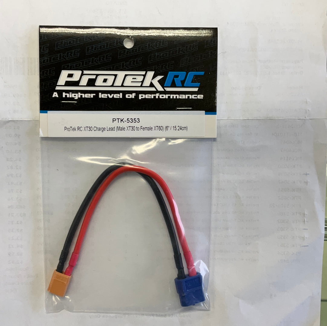 ProTek RC XT30 Charge Lead Adapter (Male XT30 to Female XT60)