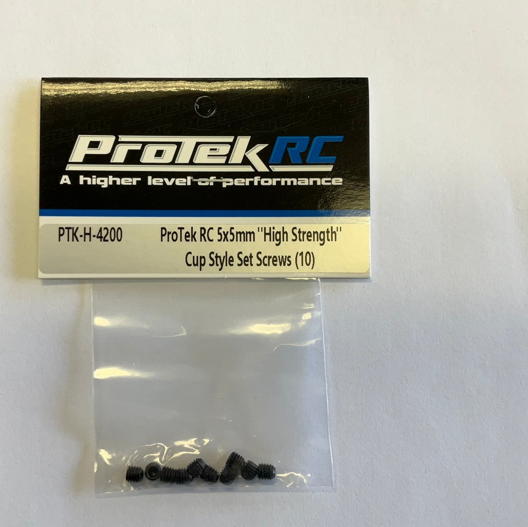 ProTek RC 5x5mm &quot;High Strength&quot; Cup Style Set Screws (10)