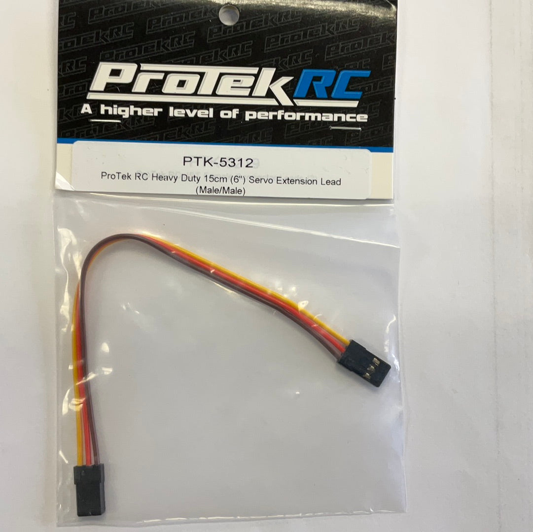 ProTek RC Heavy Duty 15cm (6&quot;) Servo Extension Lead (Male/Male)