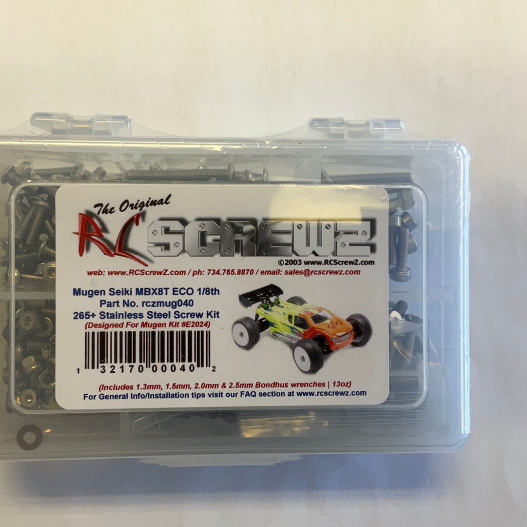 RC Screwz Mugen MBX8T ECO Stainless Steel Screw Kit