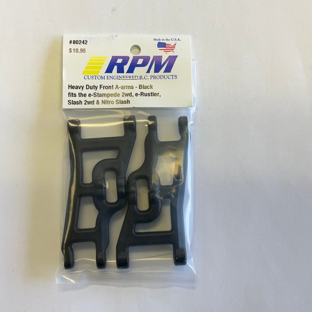 RPM Front A-Arms (Black) (Rustler, Stampede &amp; Slash) (2)