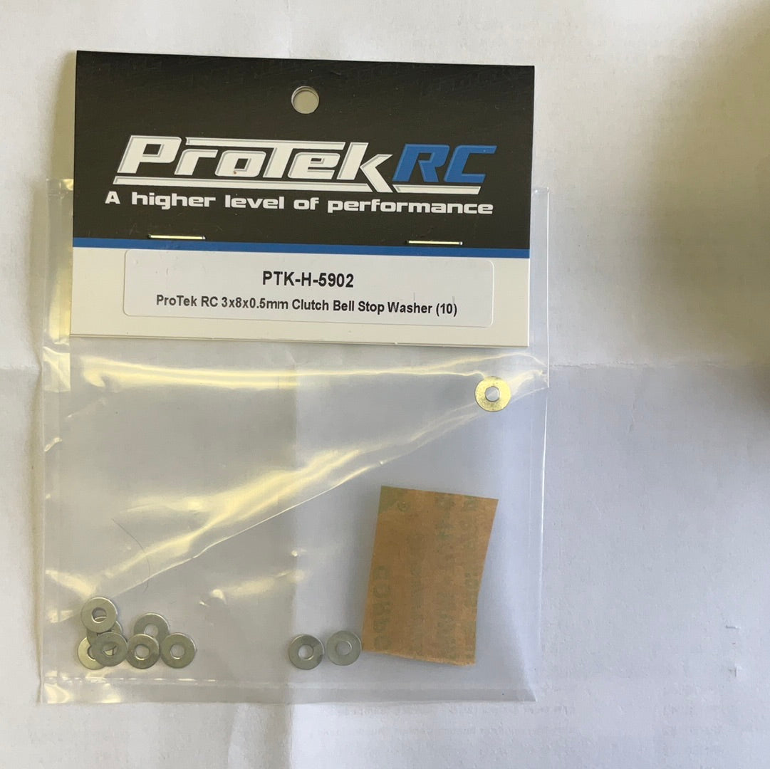 ProTek RC 3x8x0.5mm Clutch Bell Stop Washer (10)