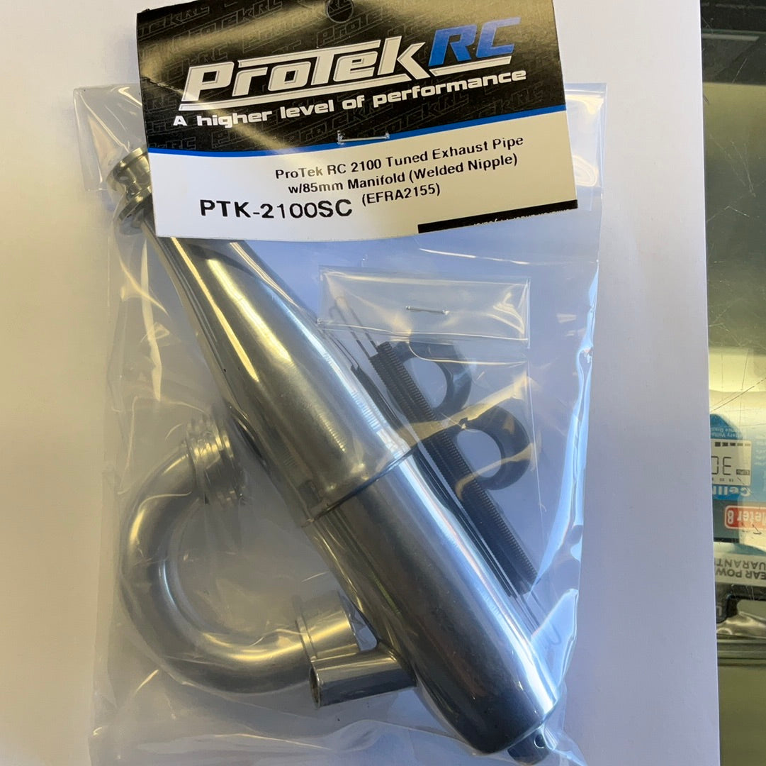 ProTek RC 2100 Tuned Exhaust Pipe w/85mm Manifold (Welded Nipple) (EFRA2155)