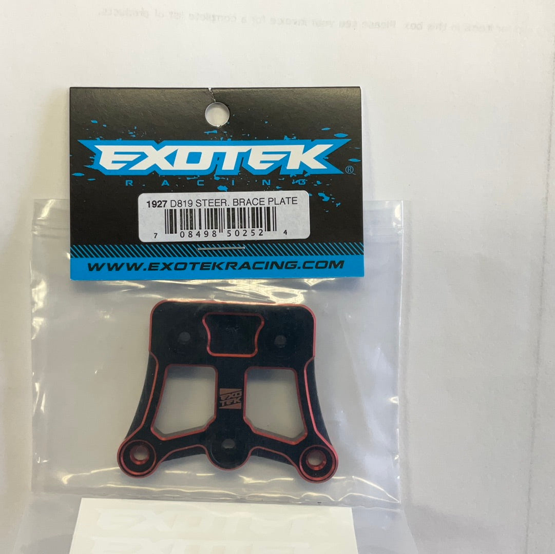 Exotek D819/E819 Aluminum HA Steering Brace Plate (Black/Orange)