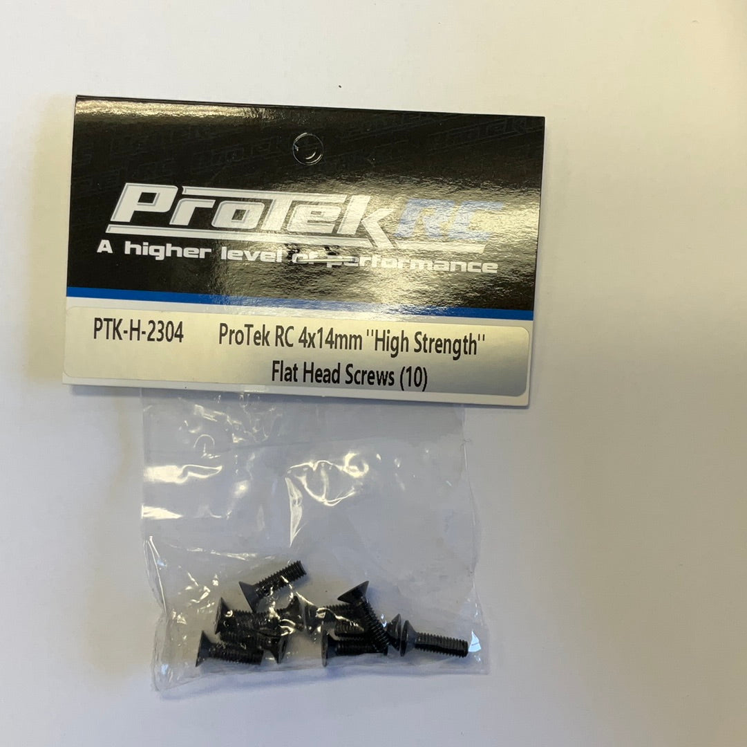 ProTek RC 4x14mm &quot;High Strength&quot; Flat Head Screws (10)