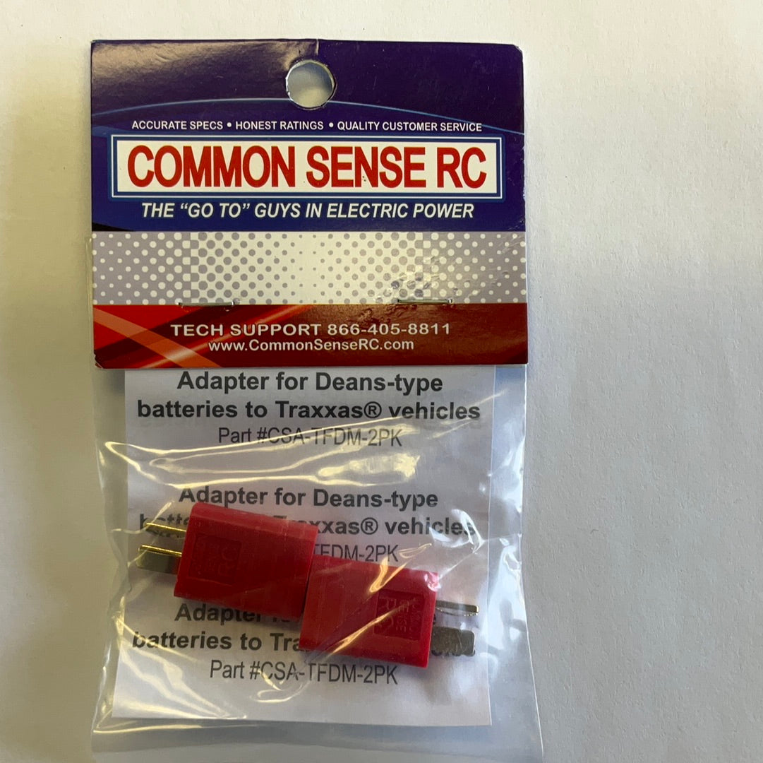 Common Sense RC One Piece Adapter Plug (T-Style Male to Traxxas Female) (2)