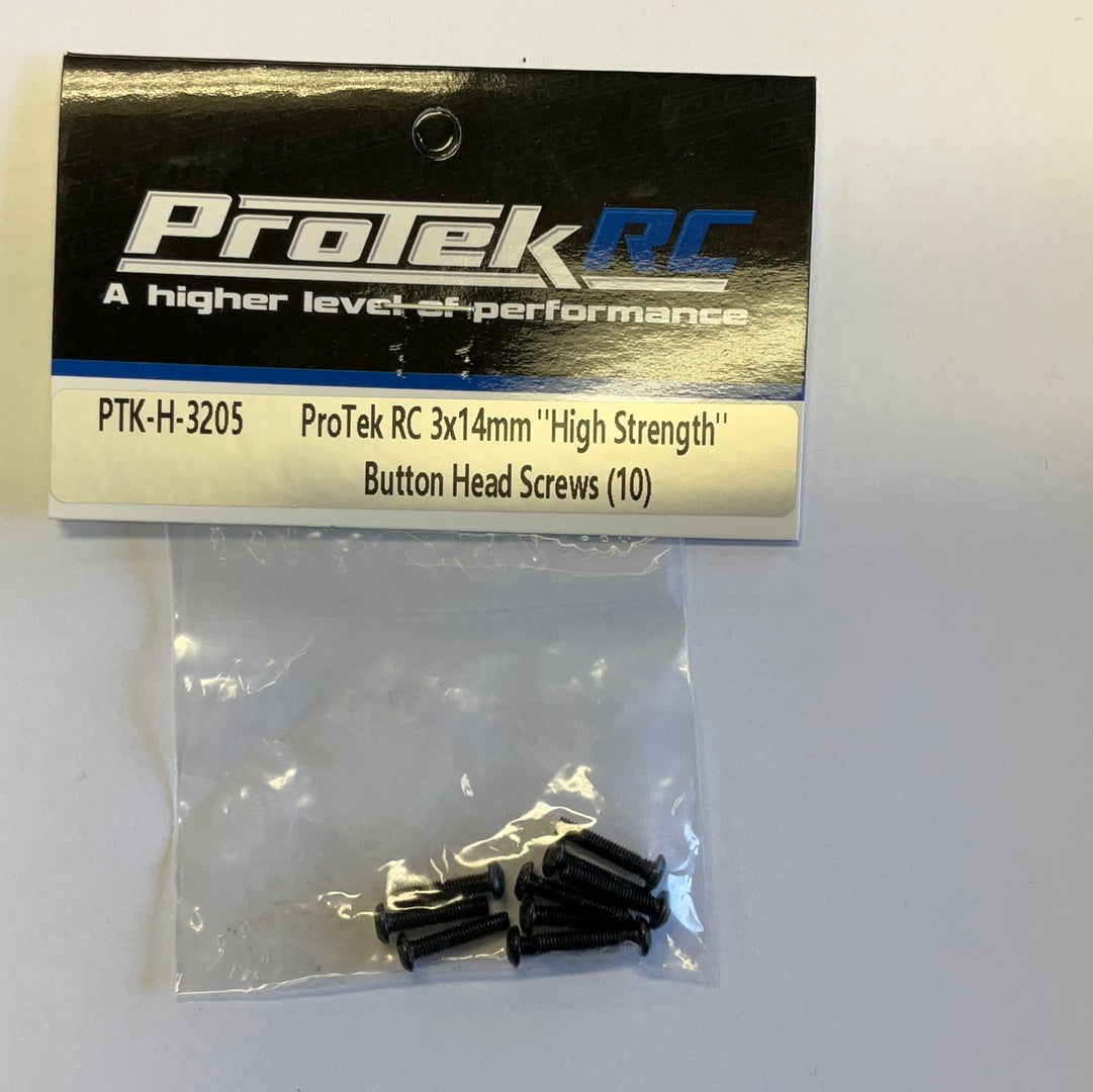 ProTek RC 3x14mm &quot;High Strength&quot; Button Head Screws (10)