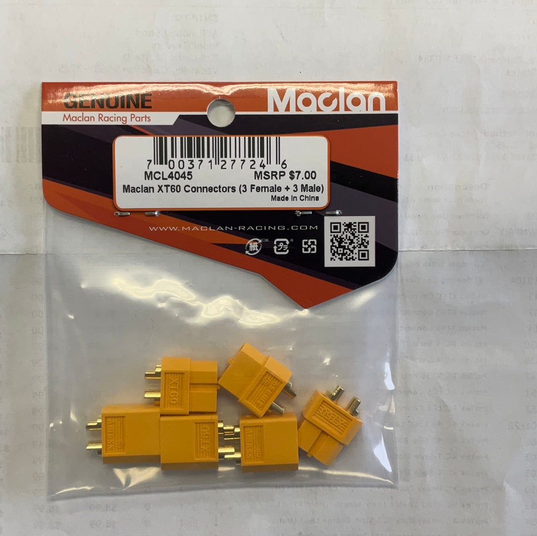 Maclan XT60 Connectors (3 Sets)