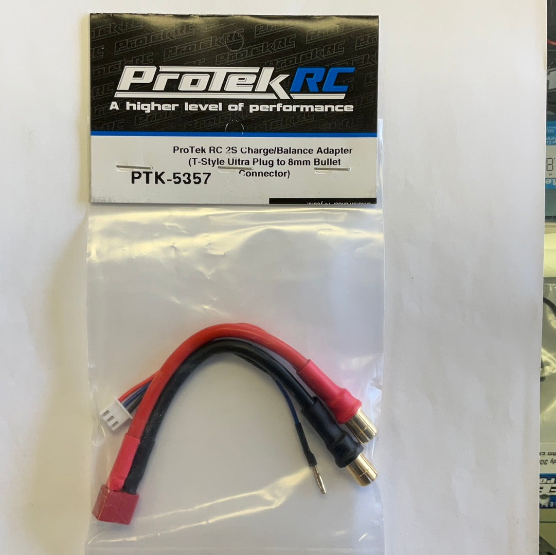 ProTek RC 2S Charge/Balance Adapter (T-Style Ultra Plug to 8mm Bullet Connector)